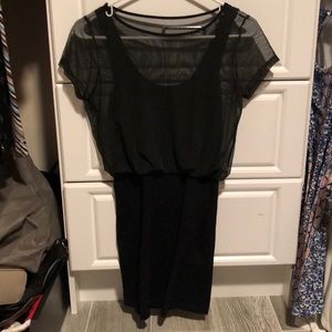 Black stretchy and silky bebe black dress